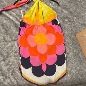 Trina Turk Multi Color Silk Halter Top